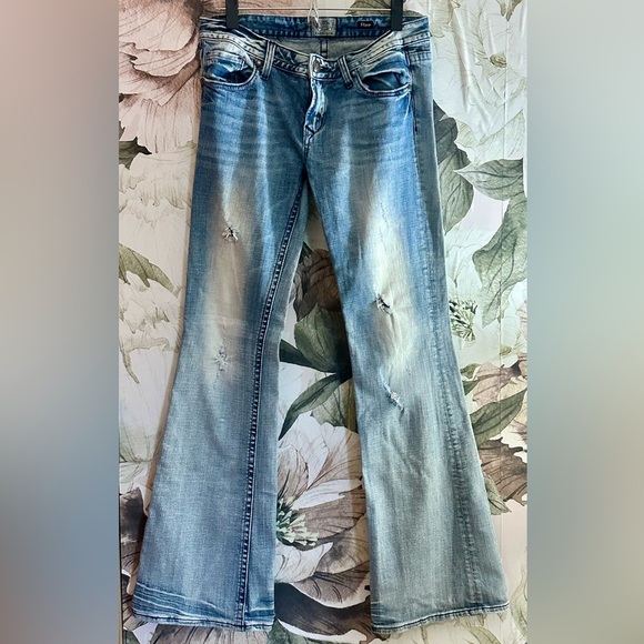 Bedrock for Express Light Blue Flare Jeans EUC - Picture 11 of 12